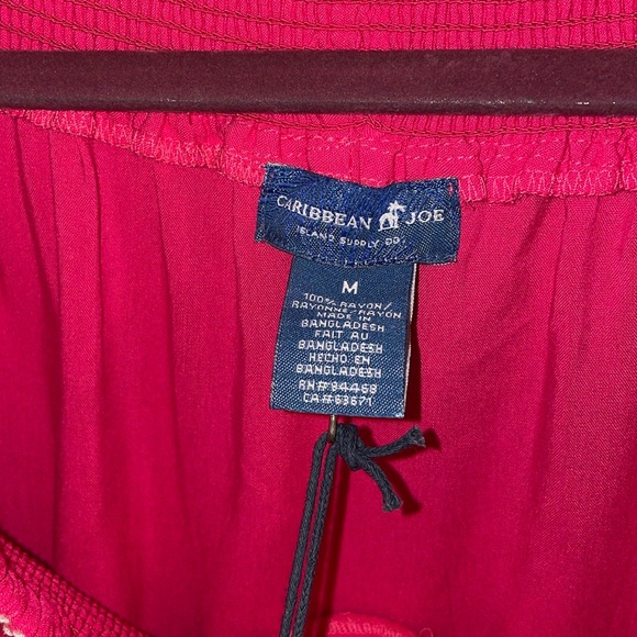 Caribbean Joe Off the shoulder tie neck dress Navy Blue Beach Size L - Picture 7 of 8